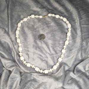 Faux Ivory Off-White Bohemian Beaded Necklace